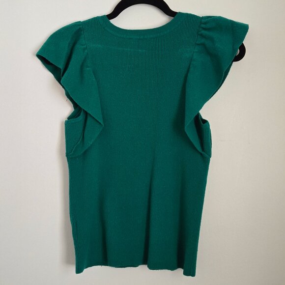 EXPRESS Ruffle Sleeve Crew Neck Sweater Size L - Picture 3 of 4